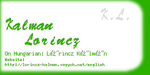 kalman lorincz business card